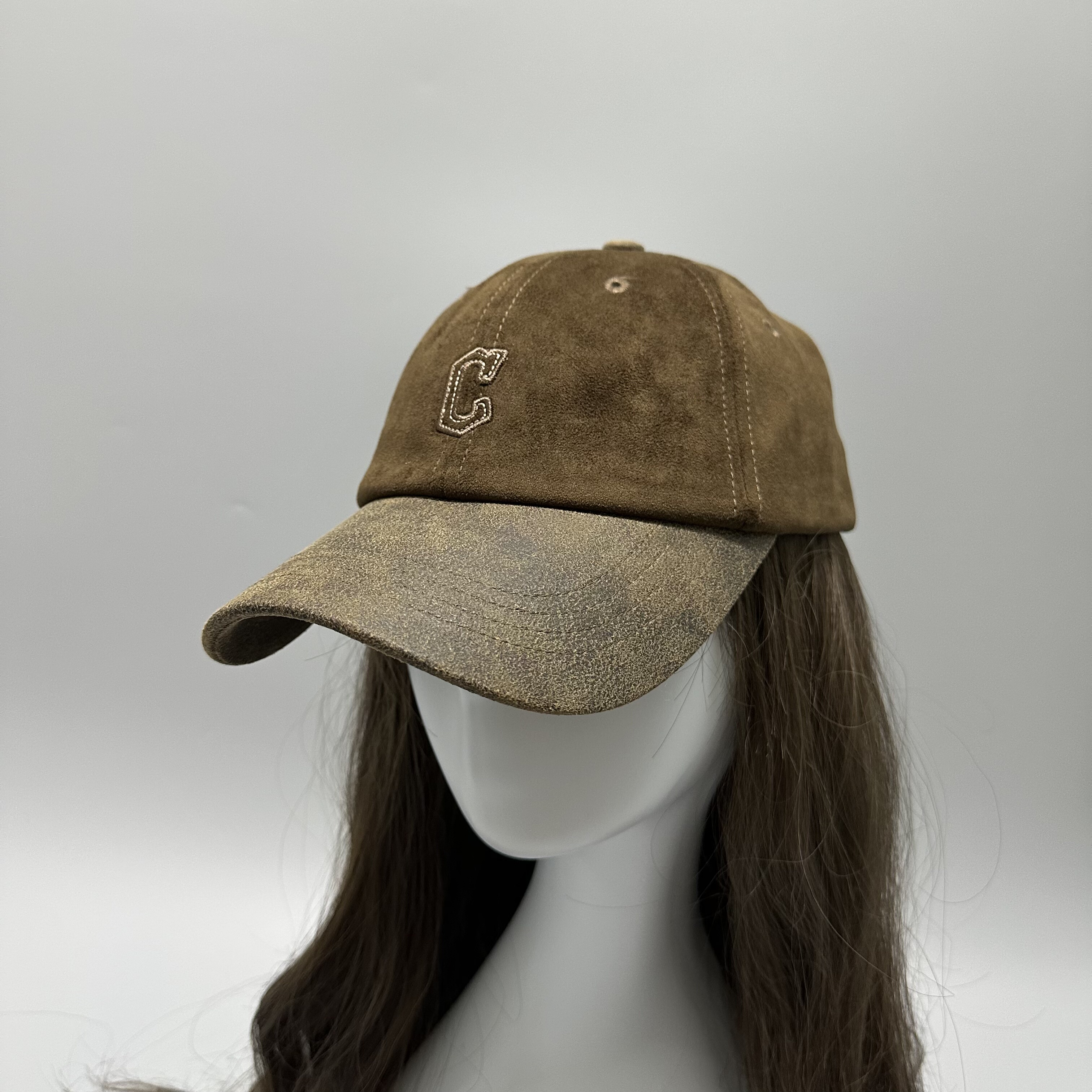 2025新款韩版磨砂皮棒球帽女秋季鸭舌帽复古时髦气质显脸小适合