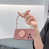 法式 复古金属支架手拎适用苹果iphone13手机壳12promax腕带11xs提