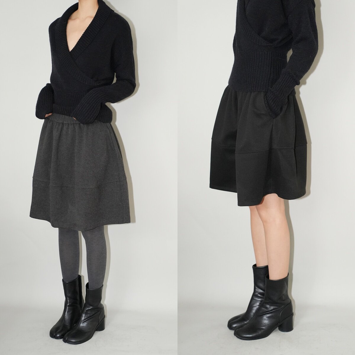 AIRROOM小气质时髦复古宽松花苞中裙口袋a字毛呢显瘦半身裙女秋冬