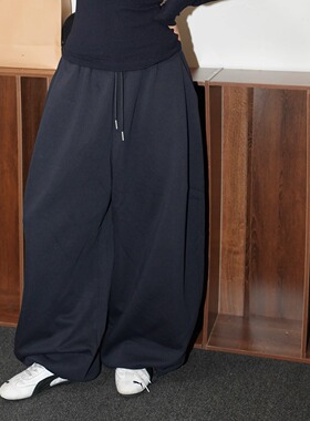 AIRROOM基础时髦廓形显瘦街头复古百搭休闲卫裤宽松弯刀阔腿裤秋