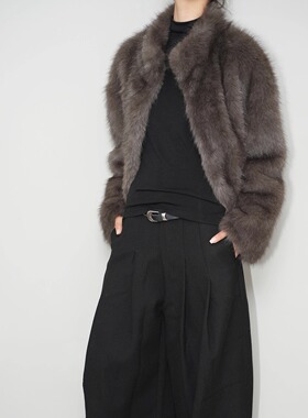 AIRROOM「环保皮草」垂感气质女2025皮毛一体保暖毛毛外套上衣冬