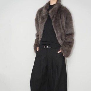 AIRROOM「环保皮草」垂感气质女2025皮毛一体保暖毛毛外套上衣冬