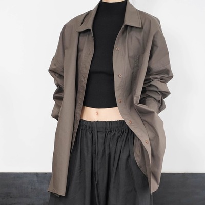 AIRROOM中性风廓系复古长袖衬衫