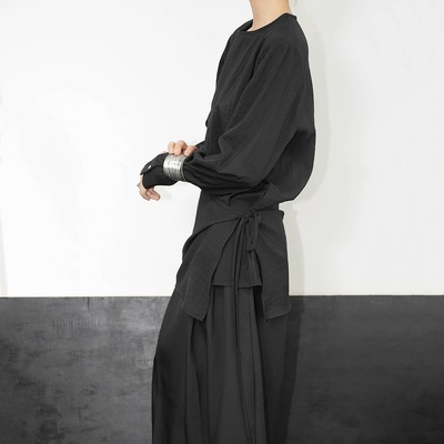 AIRROOM气质绑带设计感小众衬衫