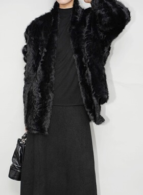 AIRROOM暗黑系气质美学小众高级感环保皮草复古老钱风艺术感外套