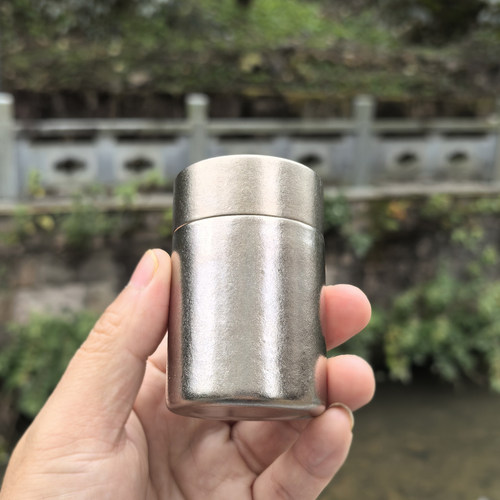 纯钛80ml迷你密封茶叶罐便携