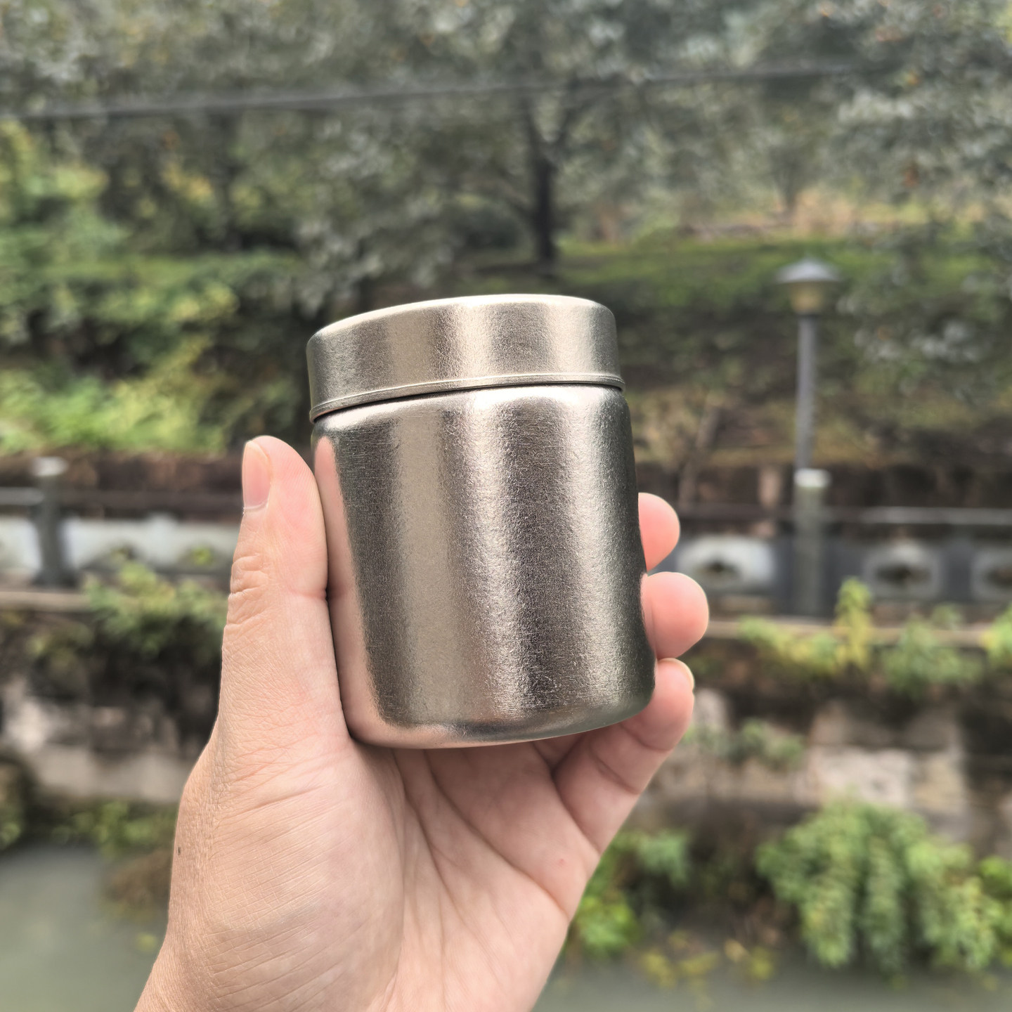200ml纯钛茶叶罐便携密封调料罐防潮咖啡中药迷你盒子轻巧小水杯