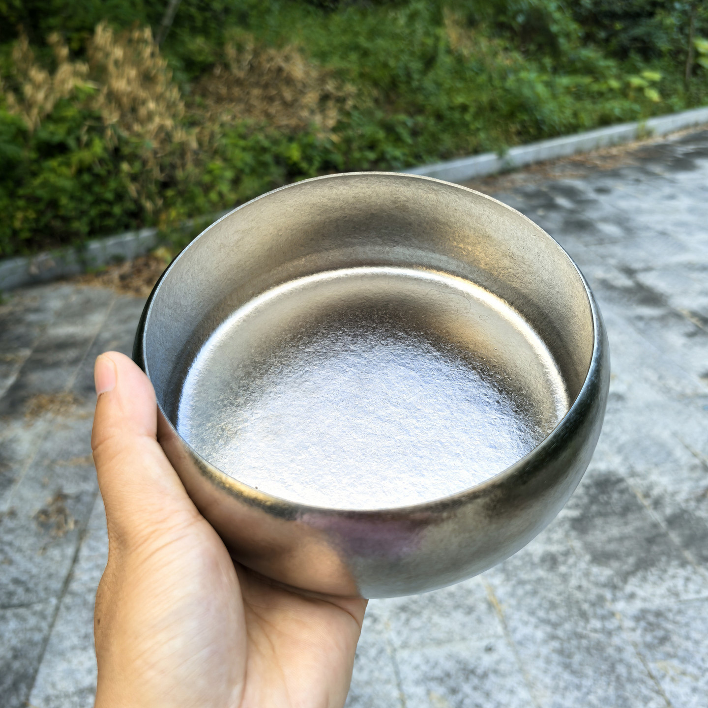 内外纯钛冰晶茶洗缸850ml茶渣废水烟灰缸户外便携式家用笔洗盆缸