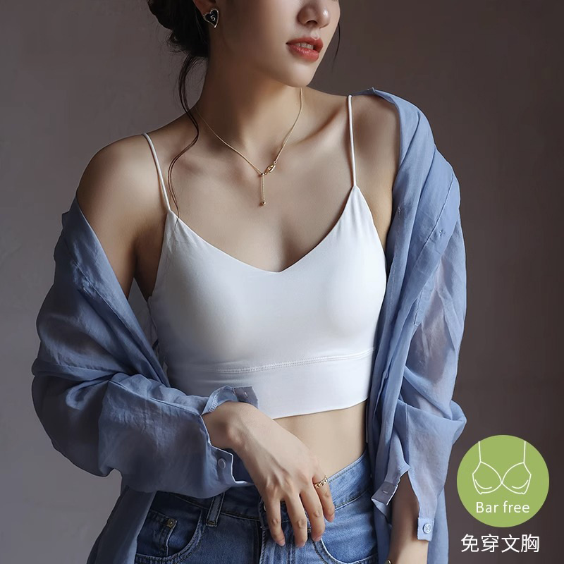 吊带小背心女夏外穿带胸垫一体式高级感美背无痕抹胸内搭打底上衣