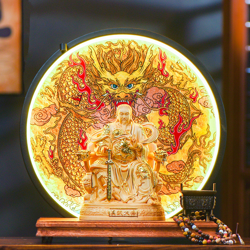 真武大帝神像家居供奉玄武大帝玄天上帝北极真君祖师爷金光咒摆件