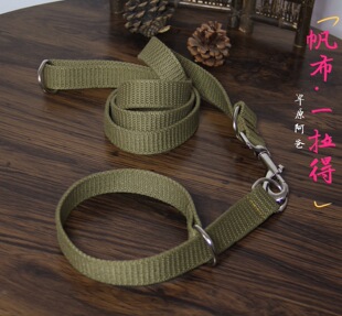 狗狗牵引绳帆布一拉紧脖圈牵引绳格力灵缇惠比特细狗牵引带遛狗绳