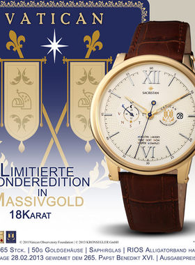 德国坤格Kronsegler梵蒂冈天文台男士手表防水自动机械表 KS702A.