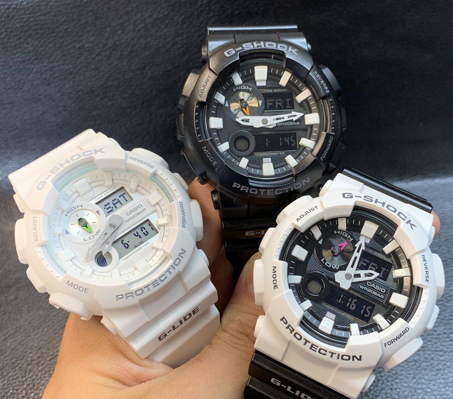 卡西欧月相运动防水防震石英手表 黑白熊猫gax-100b 100a 100mb