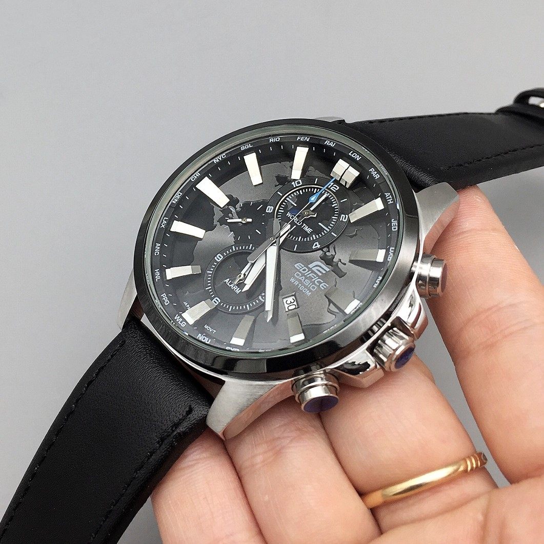 卡西欧edifice商务黑武士地球之心商务防水石英表efr-303dc 303l