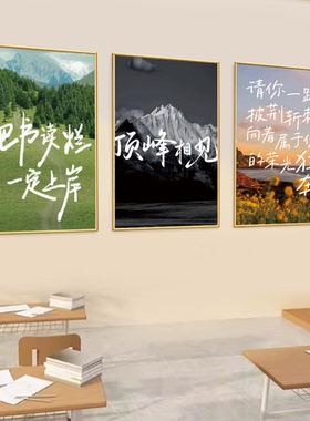励志书法字画装饰画学生宿舍卧室书房墙面挂画中高考上岸文化墙贴