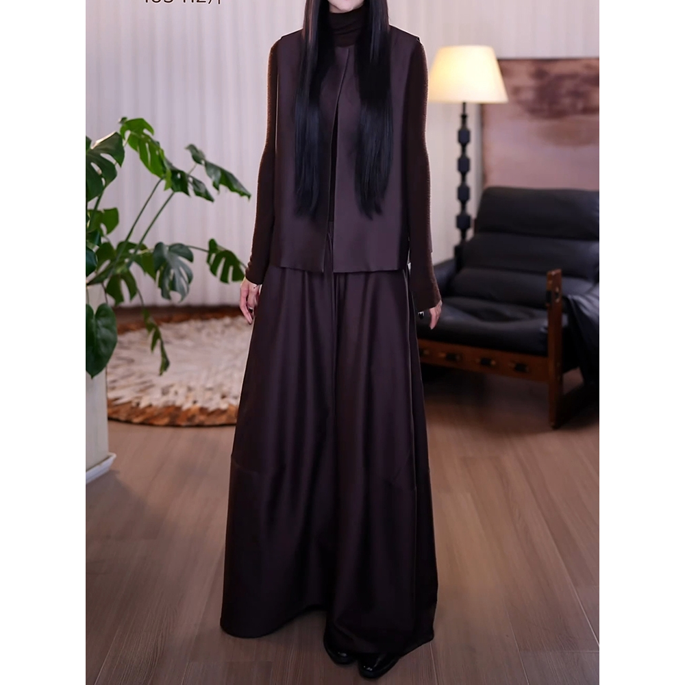 新中式国风女装高级感轻奢女裙新纯色百搭马甲+半高领打底衫+半裙,女装/女士精品,时尚套装,淘宝优惠券,粉丝福利购,淘宝优惠卷