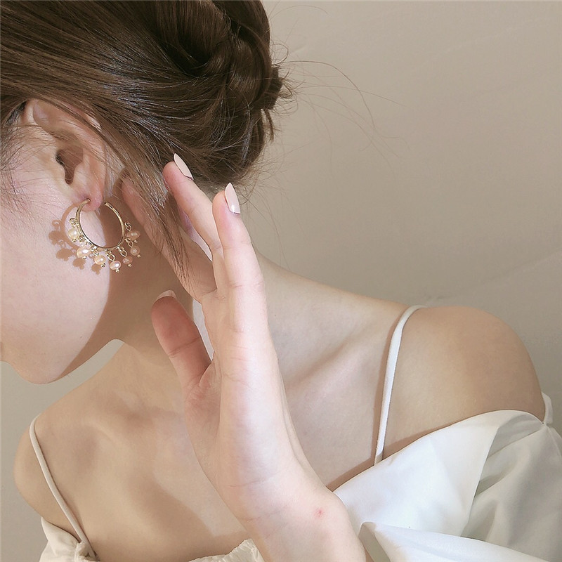 全新合金日韩巴洛克粉色淡水珍珠