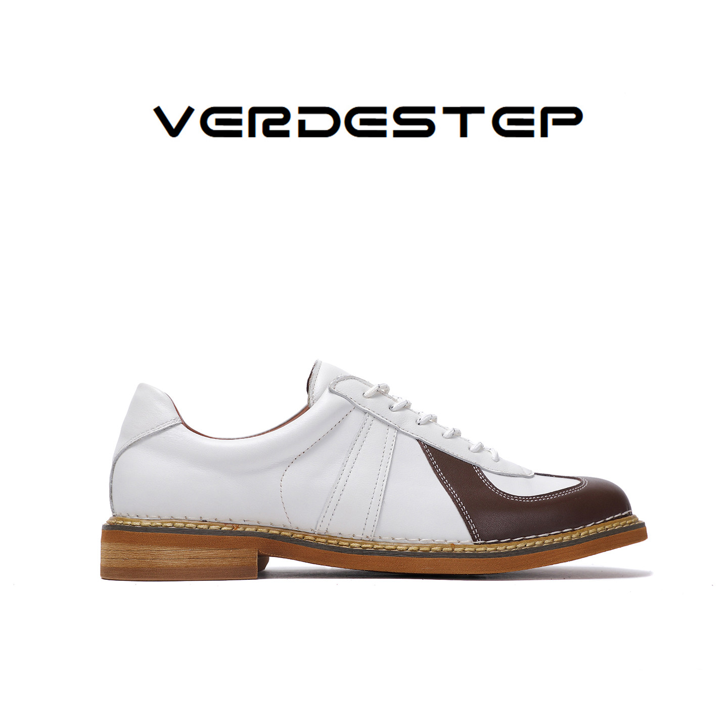 VerdeStep【意大利牛皮】复古男士德训鞋时尚百搭商务休闲板鞋男