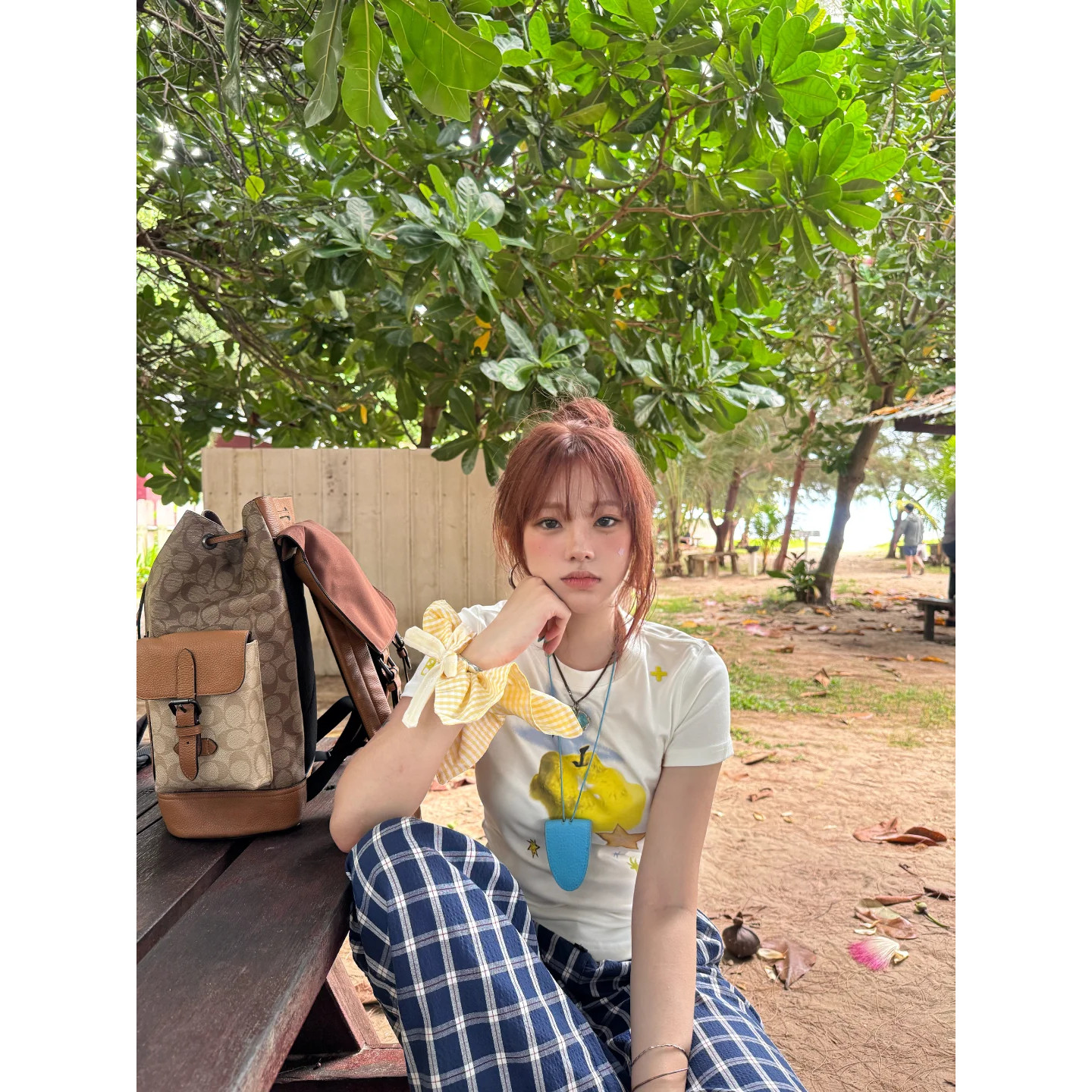 中长款套头韩版青苹果印花短袖T恤女宽松圆领白色上衣夏季清新图片