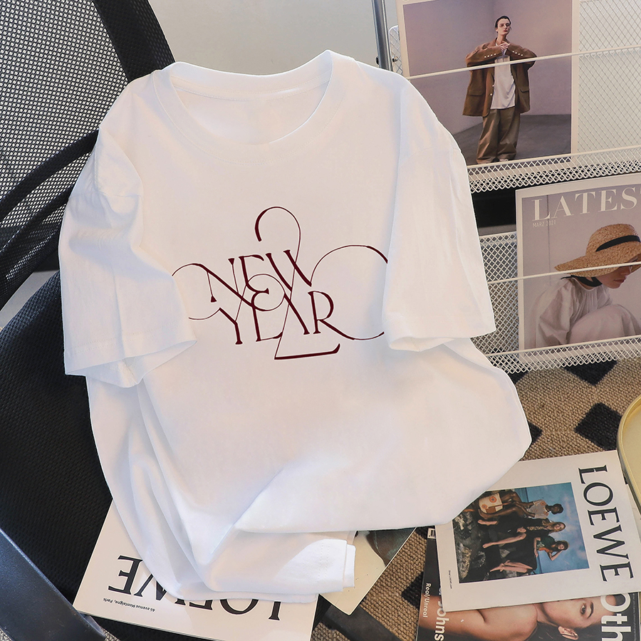 上衣圆领百搭短袖宽松