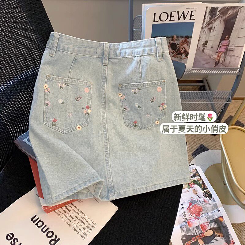捡漏~浅色碎花牛仔短裙女夏季日系高腰a字半身裙包臀显瘦遮胯裙子怎么样,好用不?