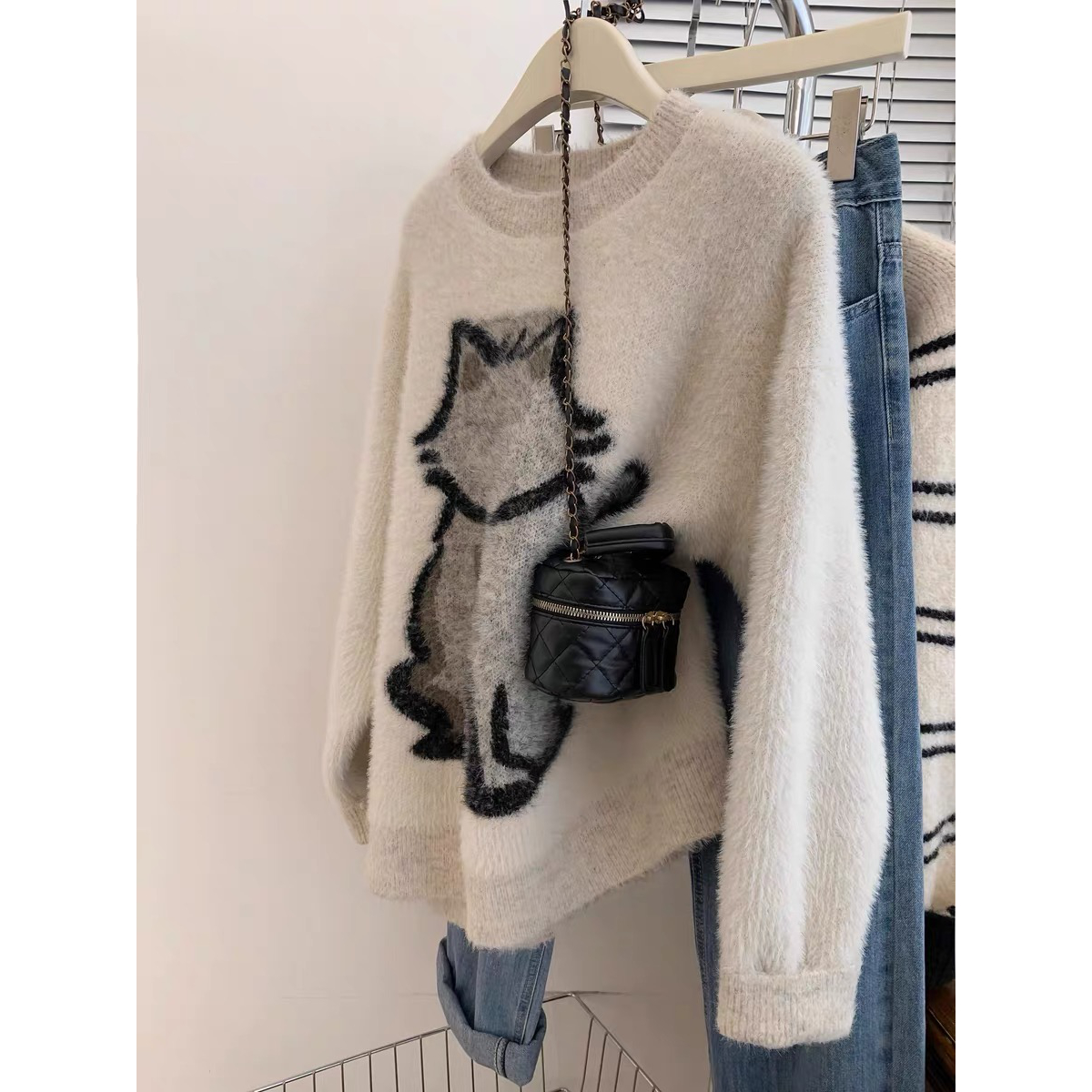 大牌衣服捡漏尾货出口清仓套头毛衣宽松慵懒风小个子外穿针织衫女