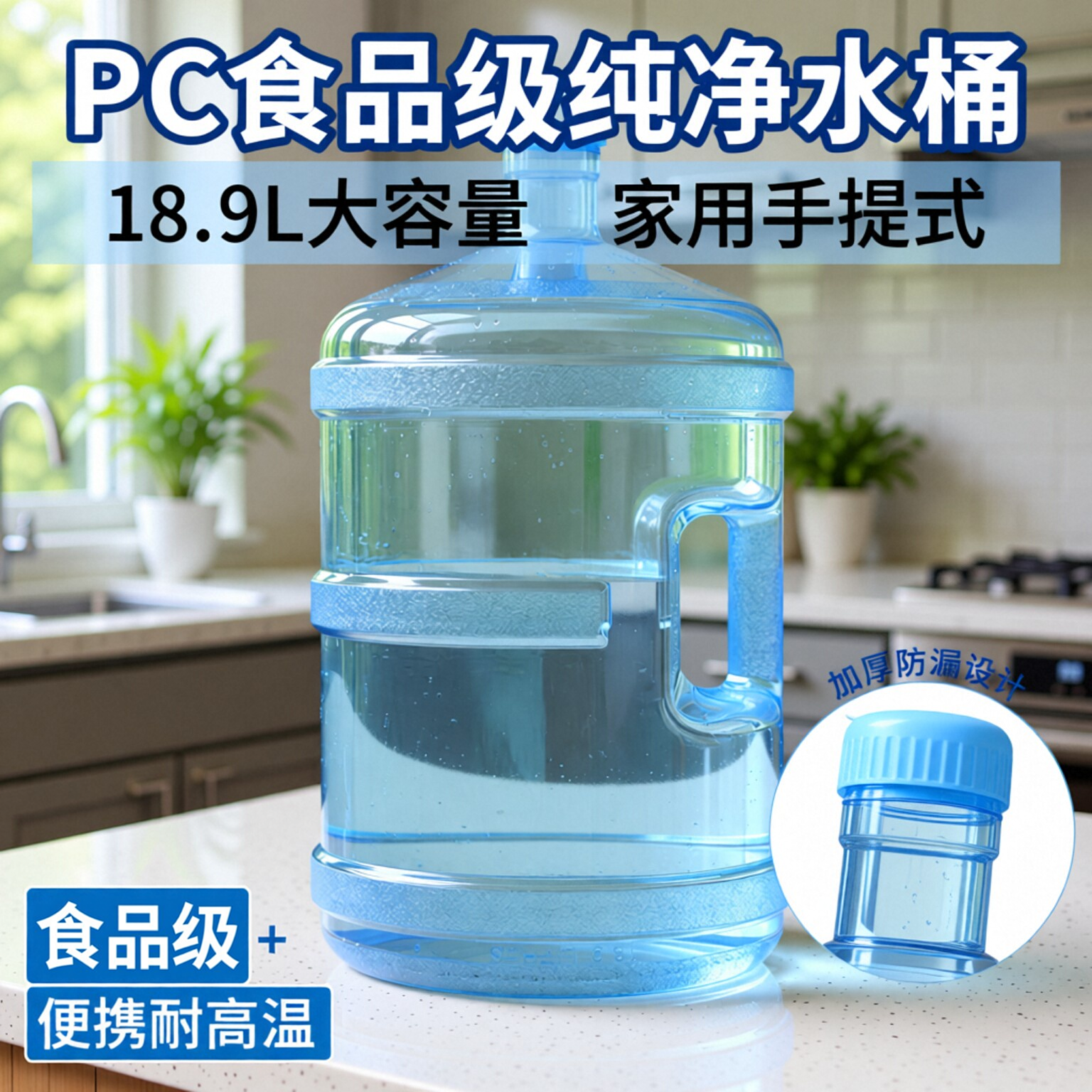 矿泉水桶空桶18.9升家用手提式15升大号饮用水机pc食品级纯净水桶