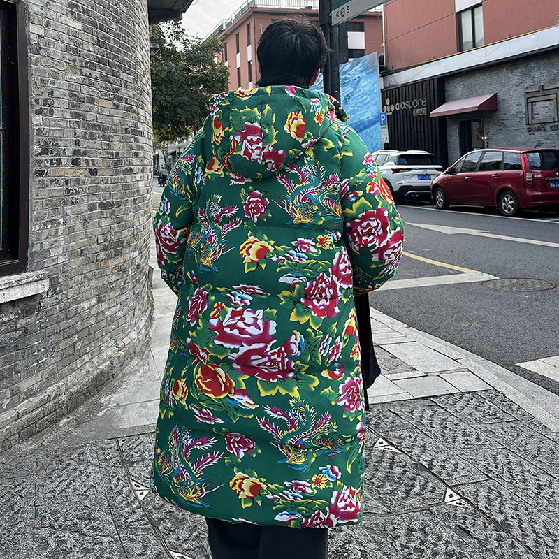 东北大花棉袄男女冬季加厚网红立领棉服非羽绒牡丹情侣厚外套大码,男装棉衣,星座1904B
