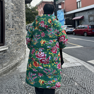 东北大花棉袄男女冬季加厚网红立领棉服非羽绒牡丹情侣厚外套大码图片