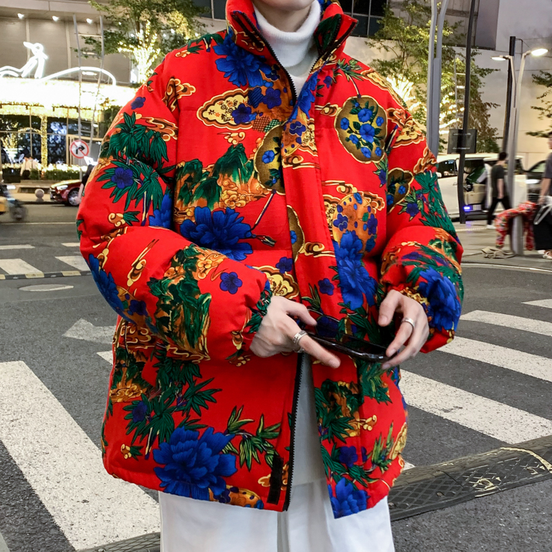 MY205大花棉衣加厚保暖立领棉服面包服风民族特色外套男，男装民族服装，星座1904B