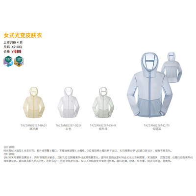探路者防晒衣女2025新款春夏防紫外线轻薄冰丝凉感皮肤衣外套