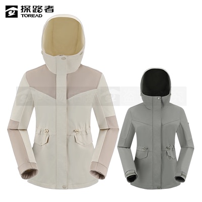 探路者普通风衣女2024秋冬新款户外运动休闲风衣外套TAYYAM92550
