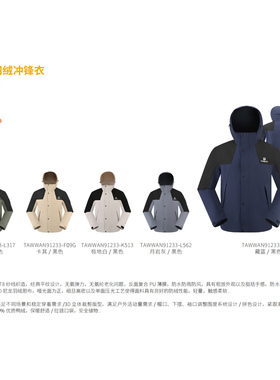 探路者三合一冲锋衣2025秋冬款男鸭羽绒冲锋衣TAWWAN91233/92234