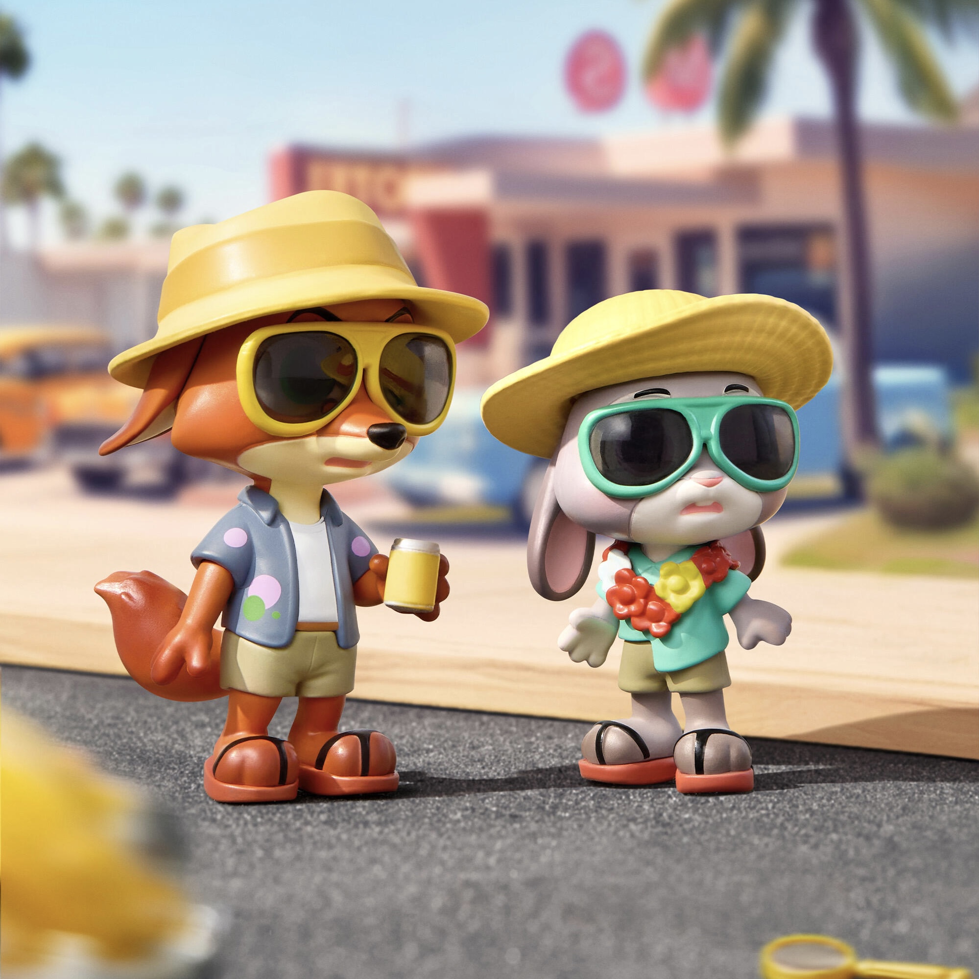 新品MINISO名创优品疯狂动物城拍档乔装系列盲盒潮玩可爱桌面摆件