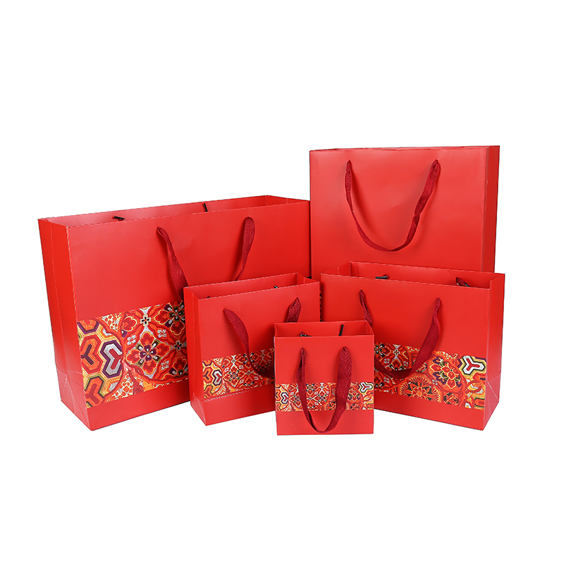 现货中国风红色礼品袋手提袋回礼袋送礼包装袋手提纸袋伴手礼物袋