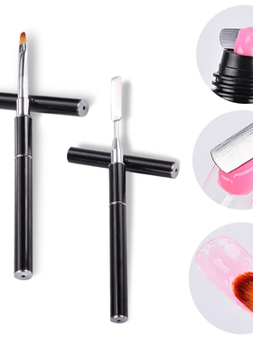 多功能无纸托快速延长胶双头美甲笔polygel搅粉压痕取胶光疗胶笔