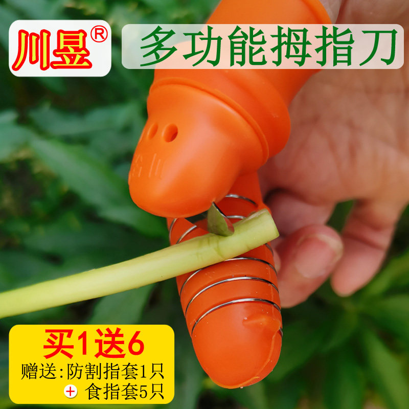 川昱不锈钢摘菜拇指刀直角农作物蔬菜芯辣椒豆角水果防护铁指甲套,居家日用,手部防护用品,淘宝优惠券,粉丝福利购,淘宝优惠卷