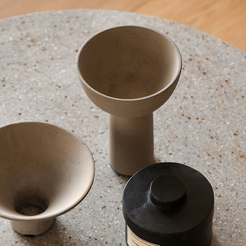 迦乐北欧简约日式侘寂风陶器台面玄关样板房装饰艺术雕塑摆件u.