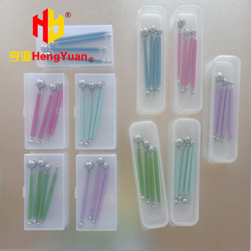 不锈钢拈花球刀翻糖蛋糕工具 烘培塑形雕刻组 面塑软陶艺撵花丸棒