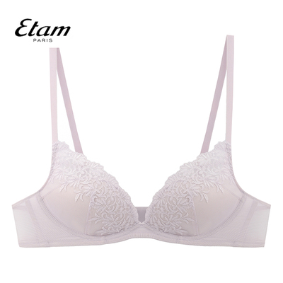 Etam刺绣3/4杯柔软无钢圈小胸聚拢文胸法式内衣女 W322DI0127