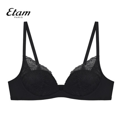 Etam内衣女法式无钢圈性感蕾丝小胸聚拢收副乳舒适文胸W123DI0133