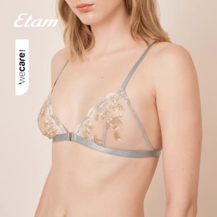 Etam蕾丝单层美背三角杯文胸小胸性感舒适透气内衣女W322DI0125