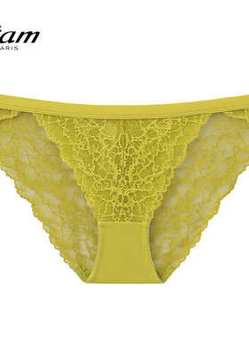 Etam 暗涌系列法式内裤女性感高衩低腰全蕾丝三角内裤W321DI0207