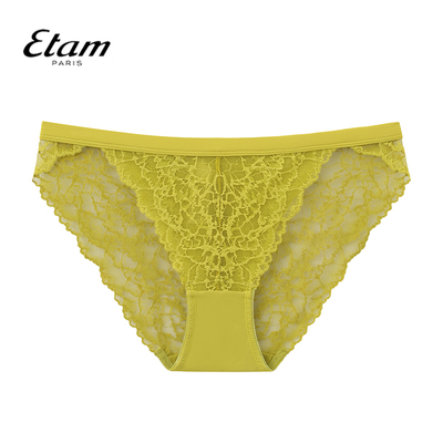 Etam 暗涌系列法式内裤女性感高衩低腰全蕾丝三角内裤W321DI0207