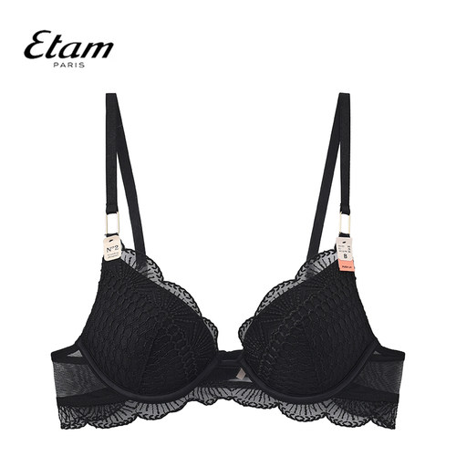Etam艾格法式蕾丝花边聚拢文胸舒适型大胸显小内衣女W324DI0110