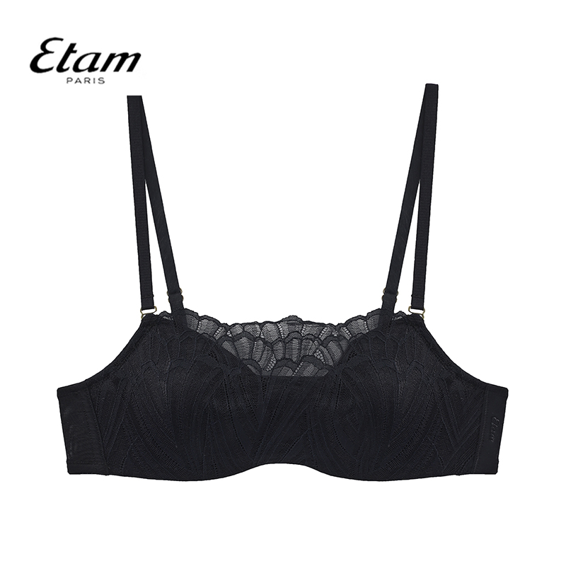 Etam羽感法式蕾丝内衣薄款性感镂空舒适抹胸式文胸W123DI0107