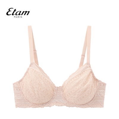 Etam艾格文胸大码内衣女士大胸显小薄杯聚拢收副乳W324DI0115