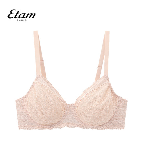 Etam艾格文胸大码内衣女士大胸显小薄杯聚拢收副乳W324DI0115