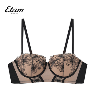 Etam 文胸性感蕾丝刺绣复古聚拢W323DI0107 山茶花系列内衣女法式