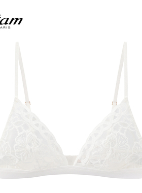 Etam法式无钢圈刺绣单层文胸三角杯薄款蕾丝透视内衣女W125DI0105